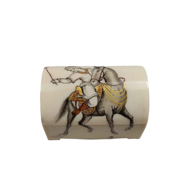 Handgefertigte Knochen-Schmuckbox mit persisch inspiriertem Chogan-Muster