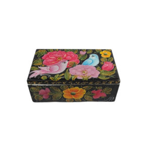 Handgefertigte Knochen-Schmuckbox mit persisch inspiriertem Golabetoon-Muster