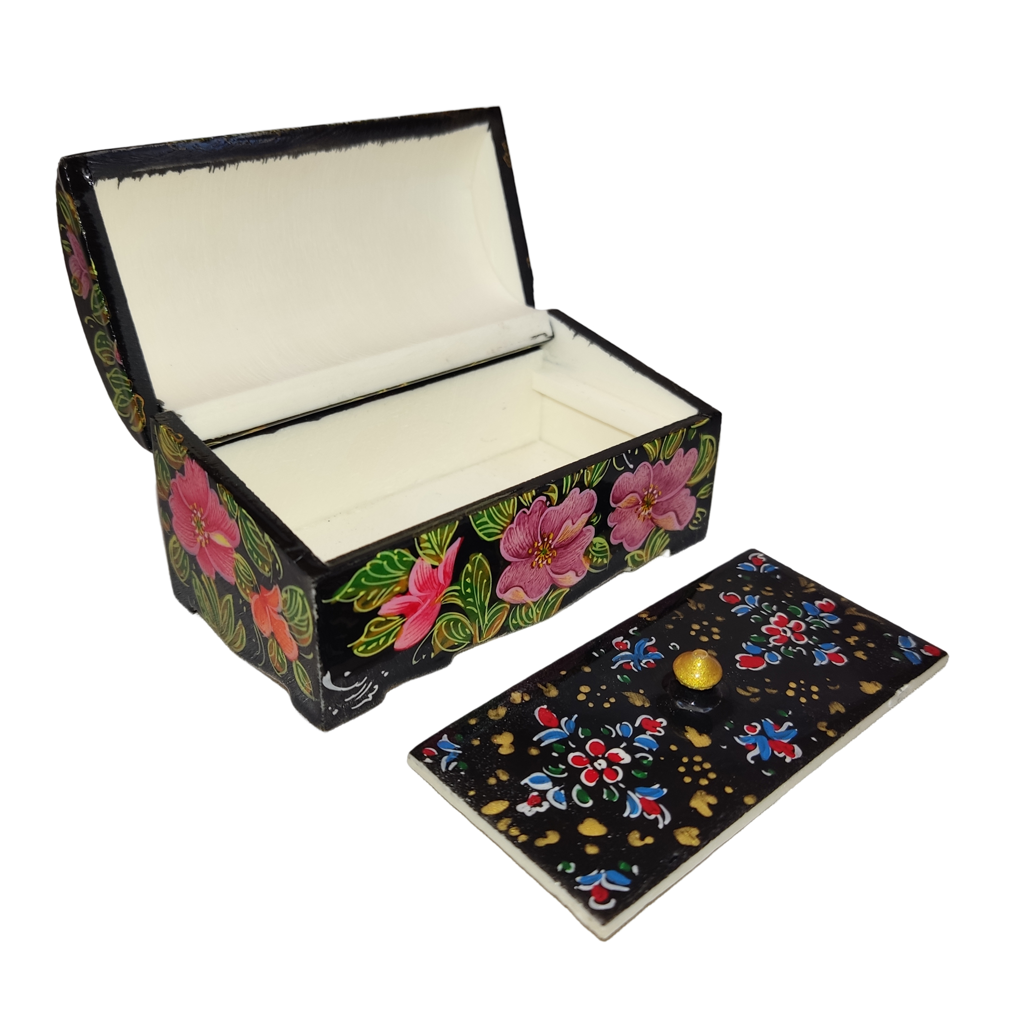 Handgefertigte Knochen-Schmuckbox mit persisch inspiriertem Haniran-Muster