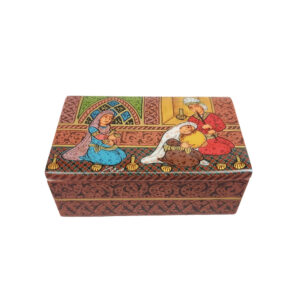 Handgefertigte Knochen-Schmuckbox mit persisch inspiriertem Motreb-Muster