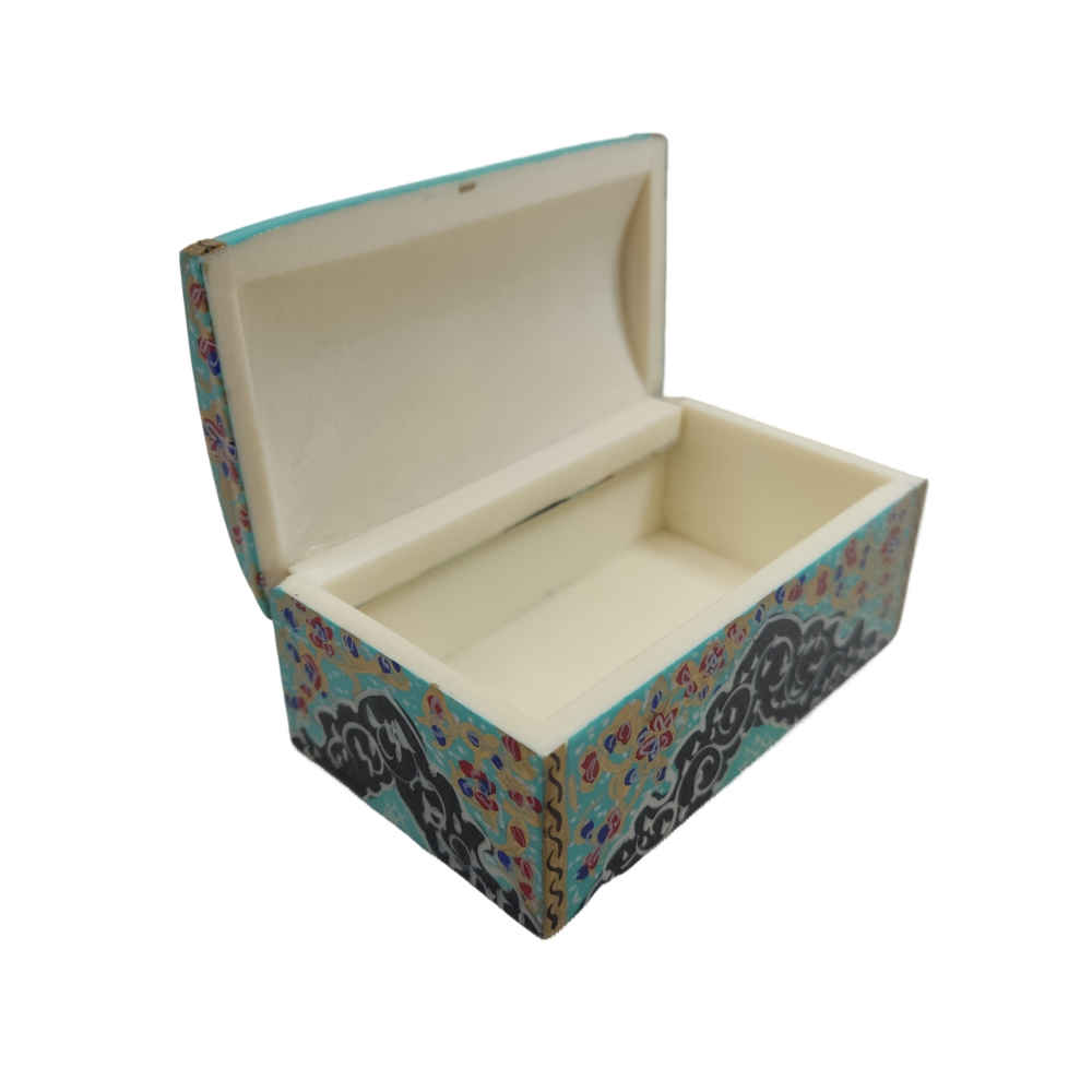 Handgefertigte Knochen-Schmuckbox mit persisch inspiriertem Tazhib-Muster