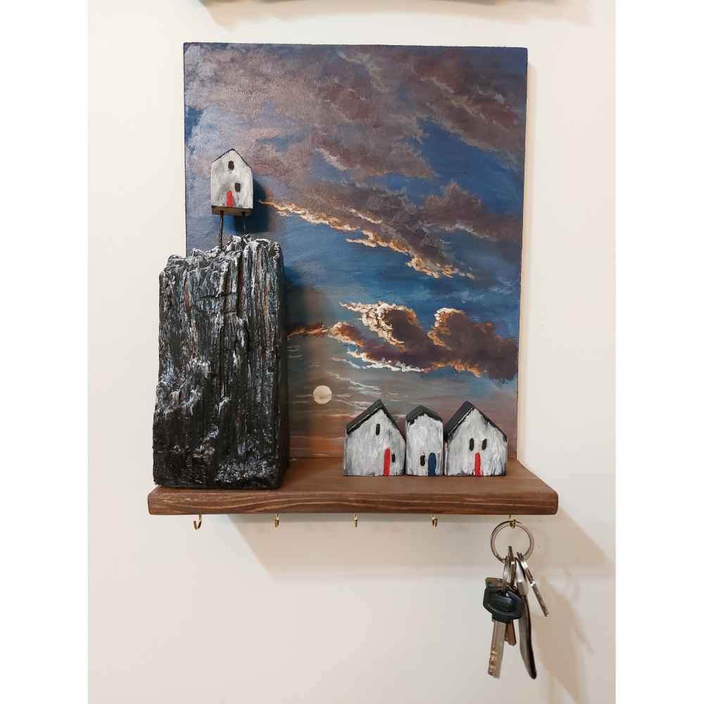 Dekorativer Wandschlüsselhalter im Cottage-Design