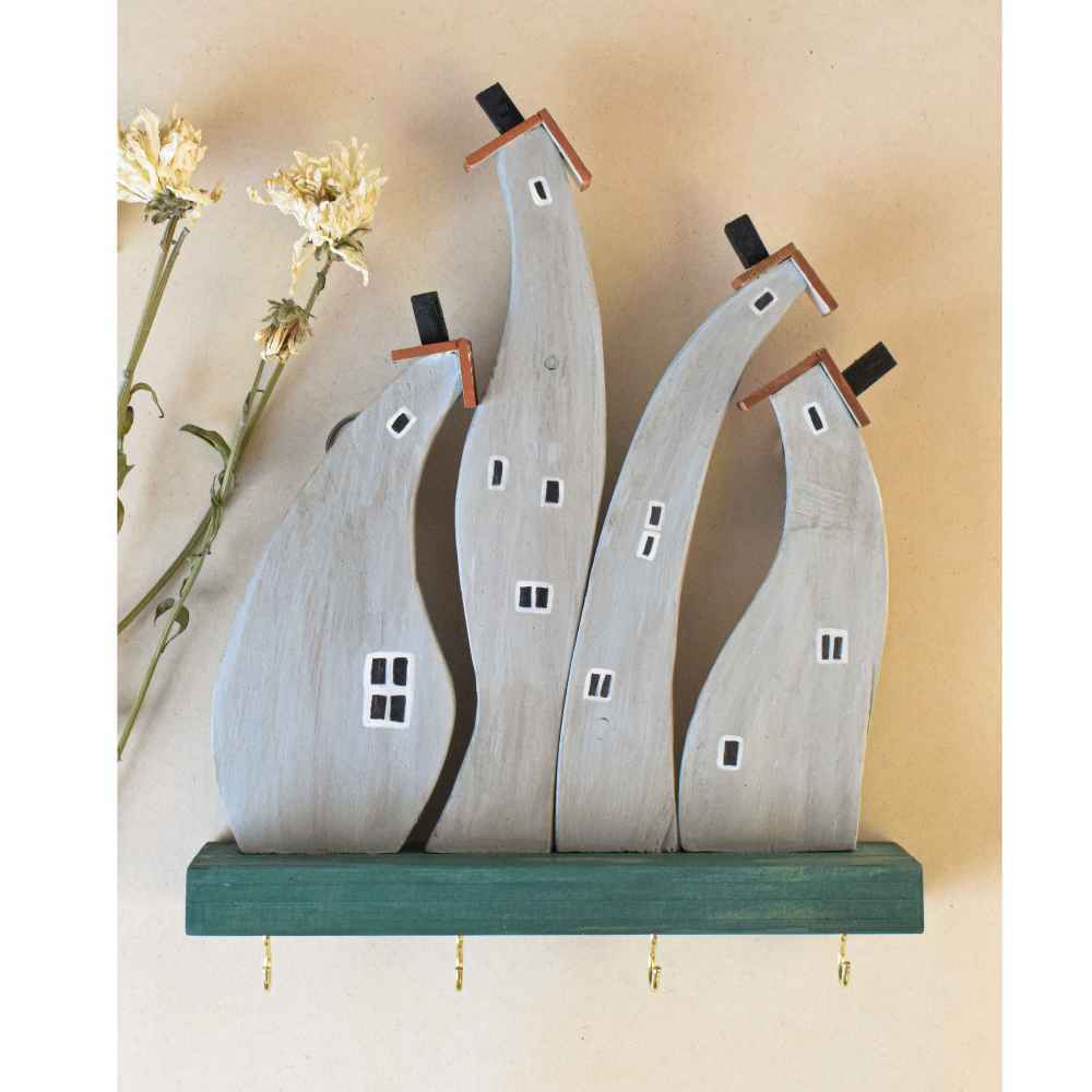 Dekorativer & handgefertigter Wandschlüsselhalter im Cottage-Design