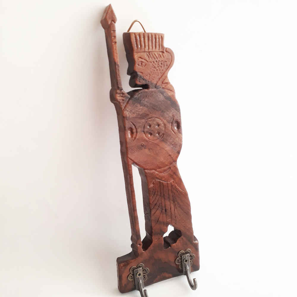 Handgefertigter persischer Holz-Wand-Schlüsselhalter – Hakhamesh