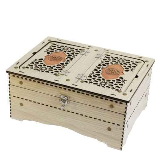 Schöner Holz-Quran-Aufbewahrungsbox - Lasergraviert, Modell Naarin
