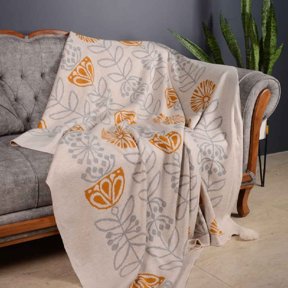 Weiche & leichte Strickdecke für Sofa & Bett Modell Ghasedak