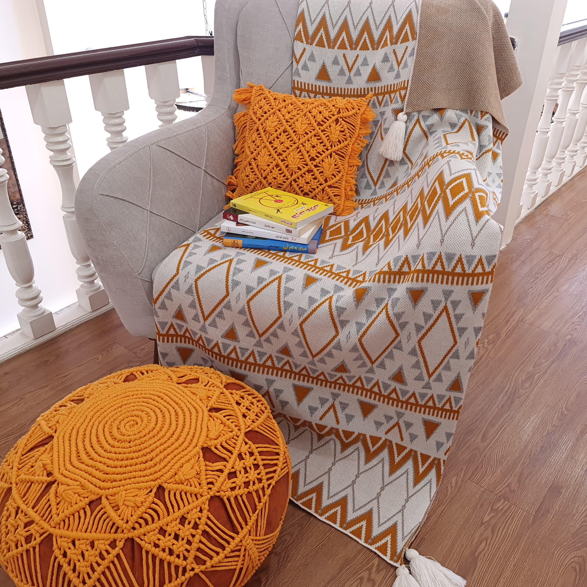 Weiche & leichte Strickdecke für Sofa & Bett Modell Jina