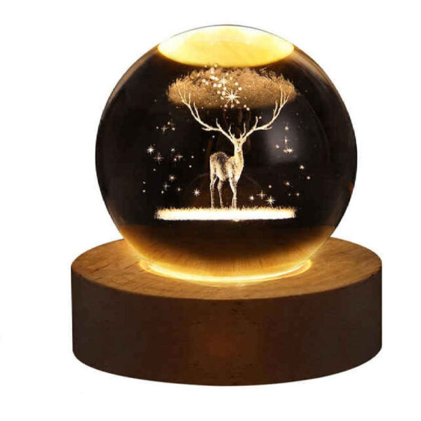 Kristallkugel Lampe Fantasie Nachttischlampe Hirsch
