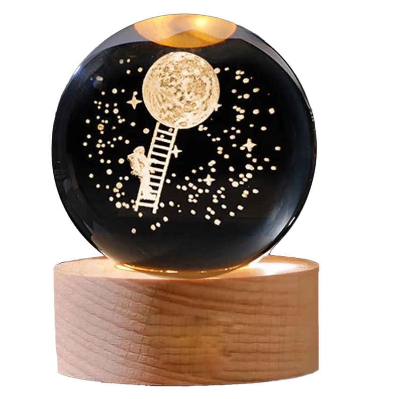 Kristallkugel Lampe Fantasie Nachttischlampe Mond & Astronaut
