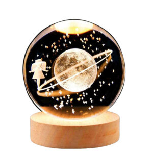Kristallkugel Lampe Fantasie Nachttischlampe Mond & Mädchen