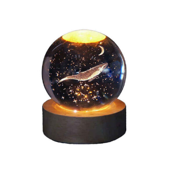 Kristallkugel Lampe Fantasie Nachttischlampe Mond & Wal