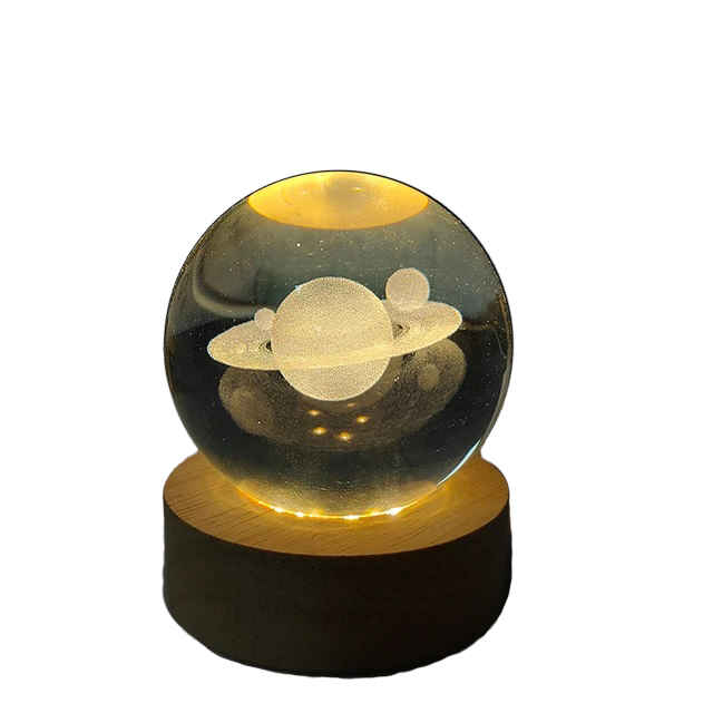 Kristallkugel Lampe Weltraum Nachttischlampe Saturn