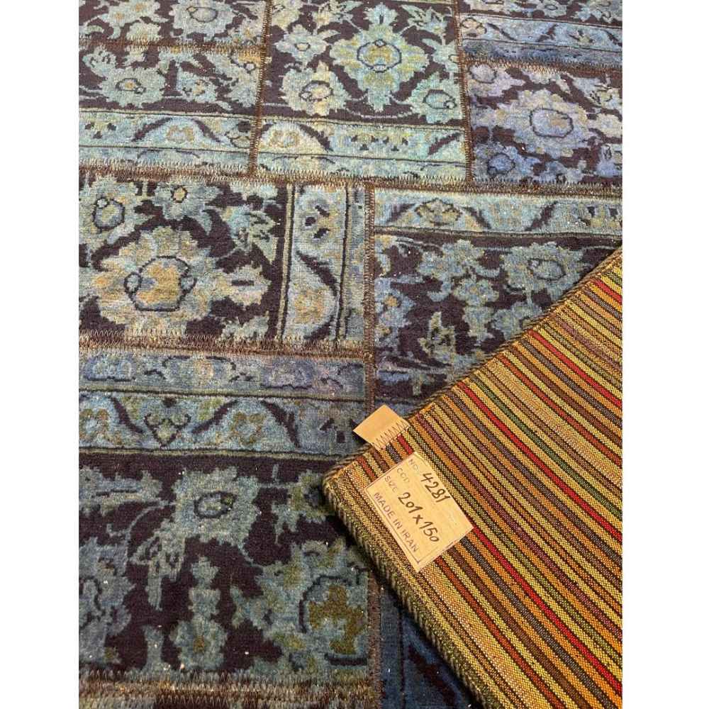 Persischer handgeknüpfter Patchwork-Teppich Ahoora