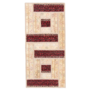Vintage Persischer handgeknüpfter Patchwork-Teppich Alborz