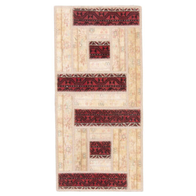 Vintage Persischer handgeknüpfter Patchwork-Teppich Alborz