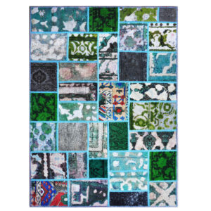 Vintage Persischer handgeknüpfter Patchwork-Teppich Amirkhiz