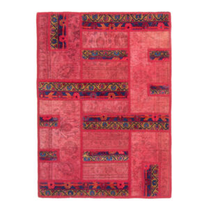 Vintage Persischer handgeknüpfter Patchwork-Teppich Veis