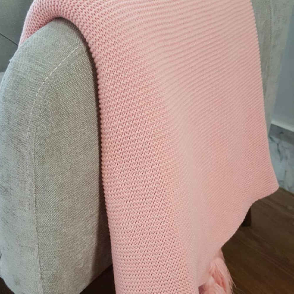 Weiche & leichte Karierte Strickdecke für Sofa & Bett Modell Classic