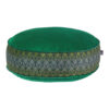 Bohemian großer runder Samt-Pouf, inspiriert von persischer Kunst, Grün Melanie