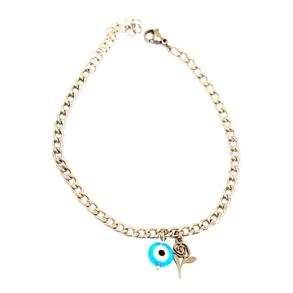 Stahl Cheshm Nazar Fußkette Modell Rose