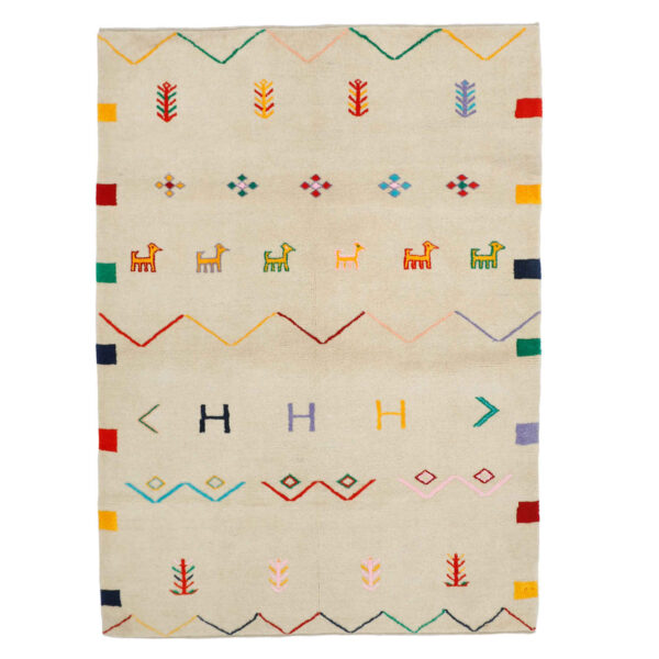 Persischer Gabbeh-Wollteppich handgewebt in Shiraz Golabetoon