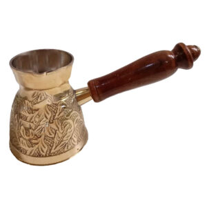 Türkische Kaffeekanne – Traditionell gravierter Messing-Cezve / Ibrik, Berenji