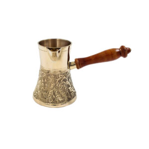 Türkische Kaffeekanne – Traditionell gehämmerter Messing-Cezve / Ibrik, Graviert Namin