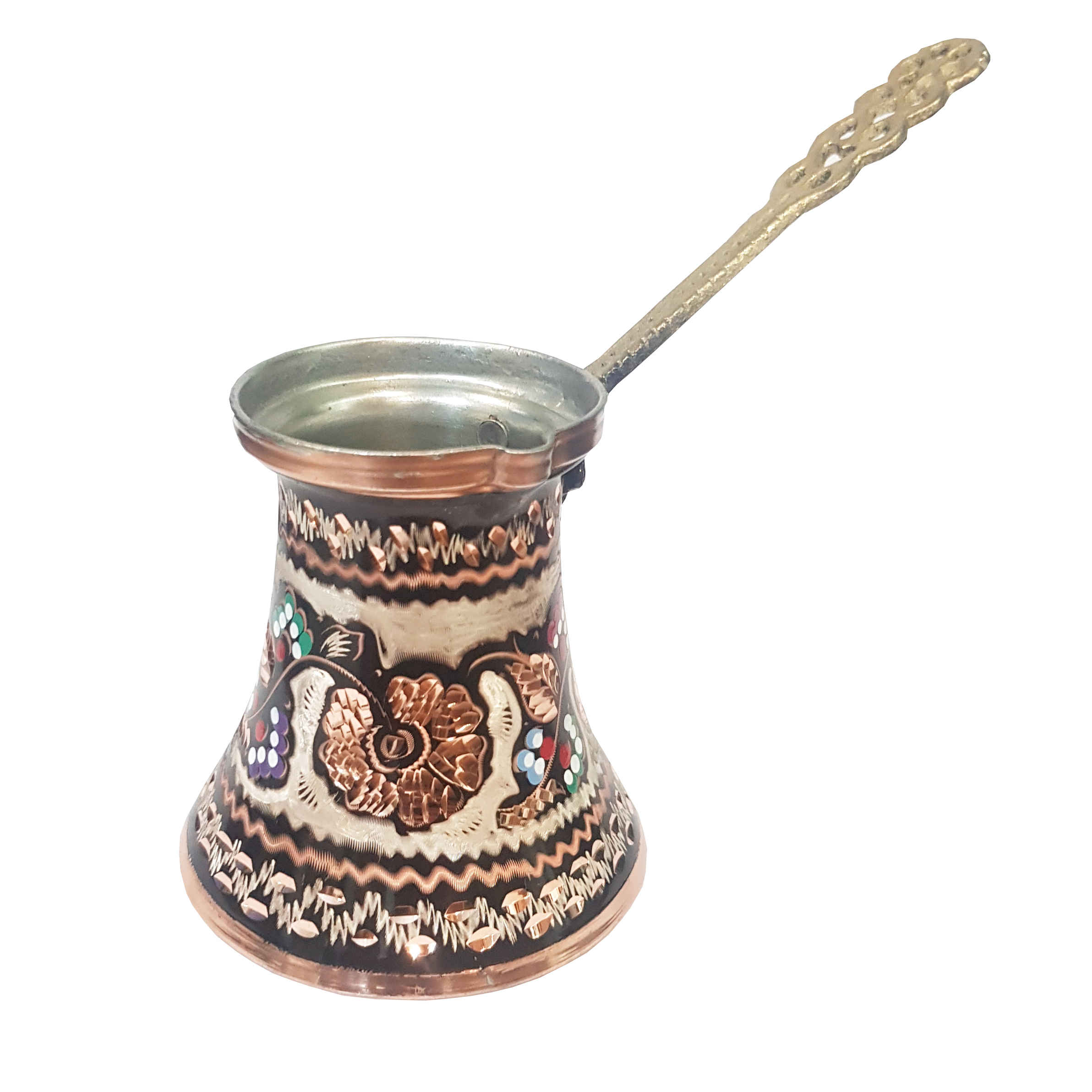 Türkische Kaffeekanne - Traditionell gehämmerter Kupfer-Cezve / Ibrik, Almas