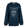 Damen lässiger Rundhals-Sweatshirt ModellCoffee
