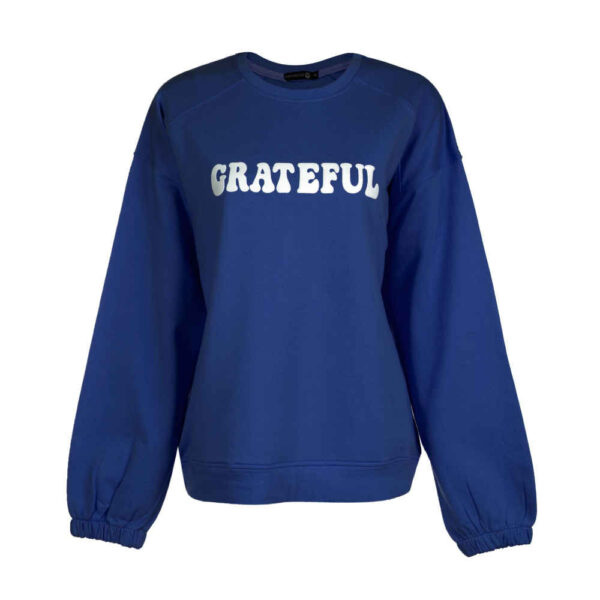 Damen lässiger Rundhals-Sweatshirt Modell Grateful