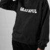 Damen lässiger Rundhals-Sweatshirt Modell Grateful
