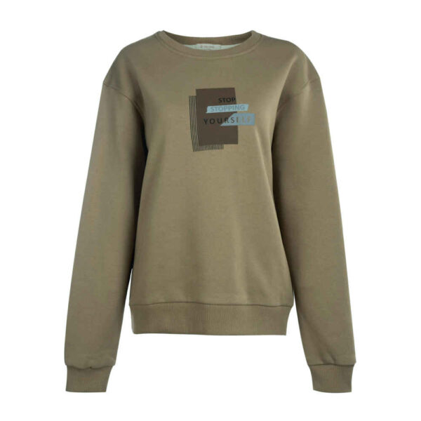 Damen lässiger Rundhals-Sweatshirt Modell Stop