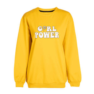 Damen lässiger Rundhals-Sweatshirt Modell Power Girl