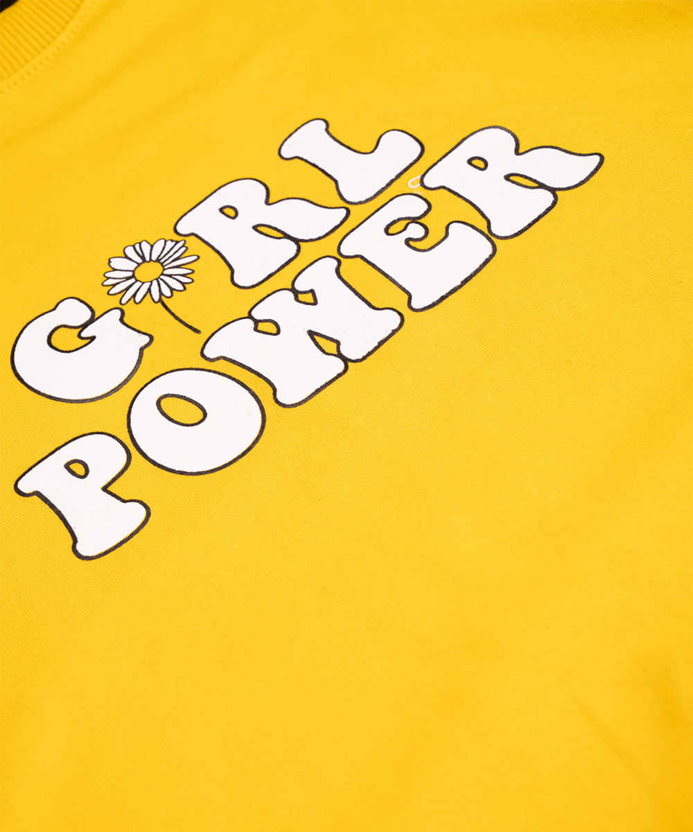 Damen lässiger Rundhals-Sweatshirt Modell Power Girl