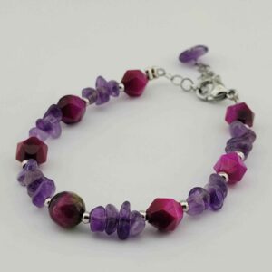 Perlenarmband für Damen – Amethyststein