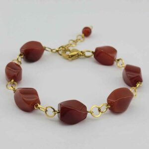 Perlenarmband für Damen – Brauner Achatstein
