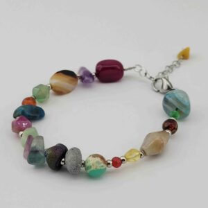 Perlenarmband für Damen – Mehrfarbige Chakra-Steine