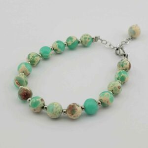 Perlenarmband für Damen – Ozean-Jaspisstein