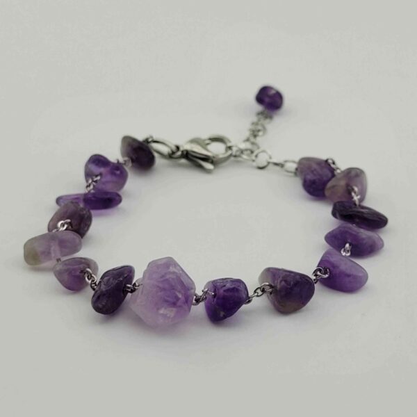 Perlenarmband für Damen – Violetter Amethyststein