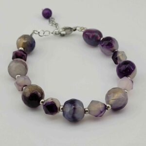Perlenarmband für Damen – Violetter Quarzstein