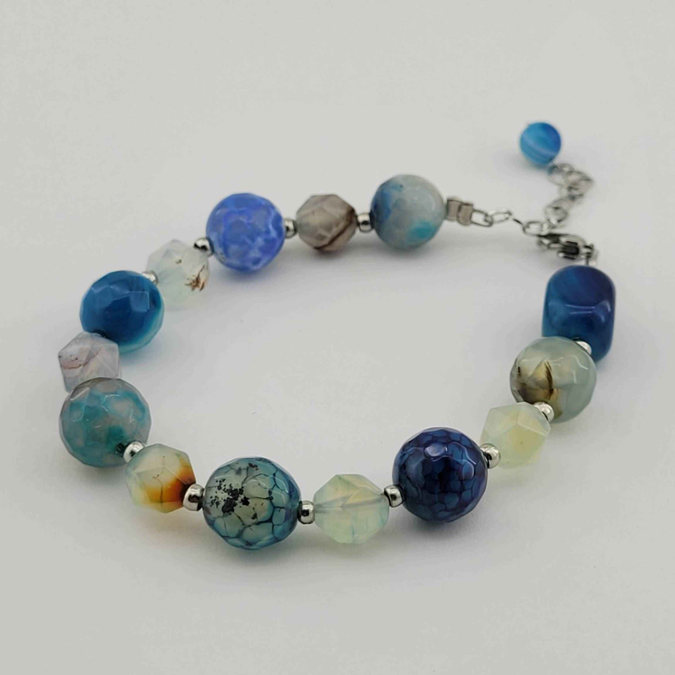 Perlenarmband für Damen – Quarz- und Achatsteine