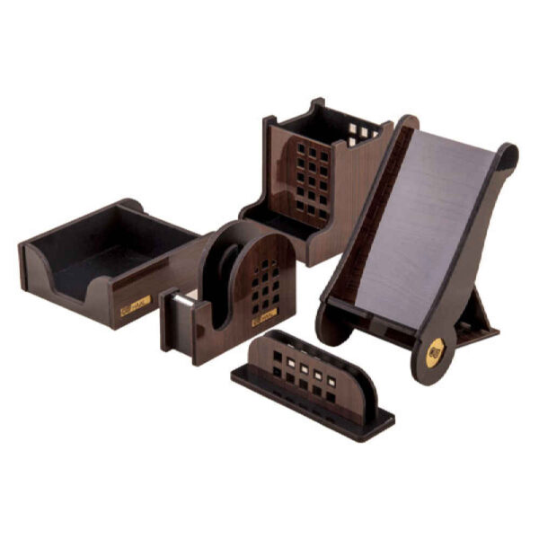 Holz-Schreibtisch-Organisationsset – Modell Edari (5-teilig)