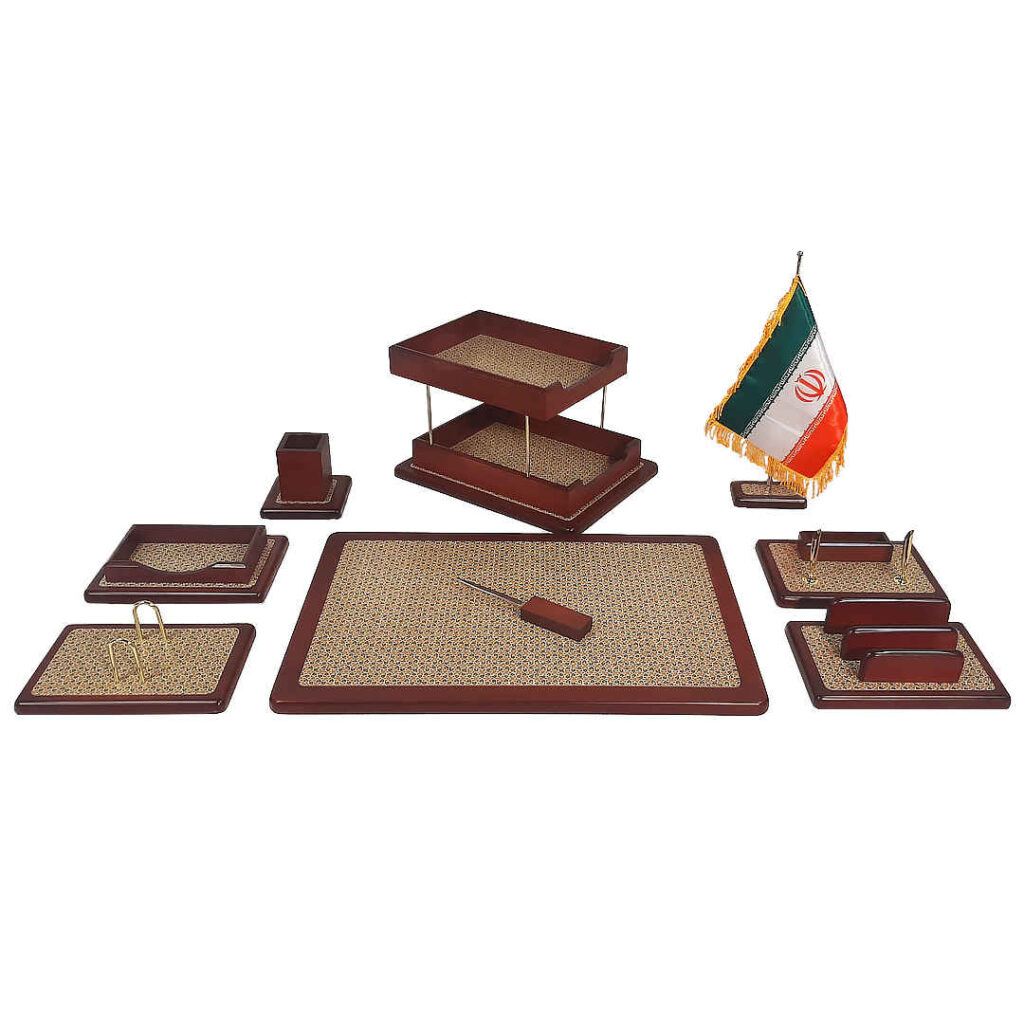 Holz-Schreibtisch-Organisationsset – Modell Modalin (9-teilig)