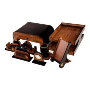 Holz-Schreibtisch-Organizer-Zubehör – Modell West (8 Teile)