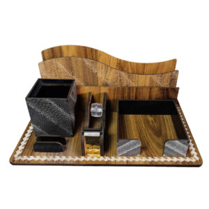 Holz-Schreibtisch-Organizer – Modell Mahyas