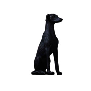 Dekorative realistische schwarze Hundefigur – Lebensechte Haustierskulptur