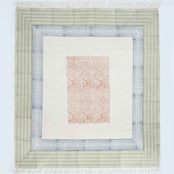 Leinen Tischdecke Blockdruck Modell Golabetoon