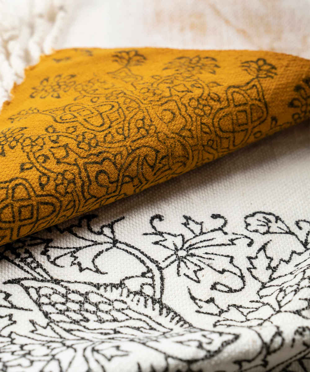 Leinen Tischdecke Blockdruck Modell Gol o Morgh