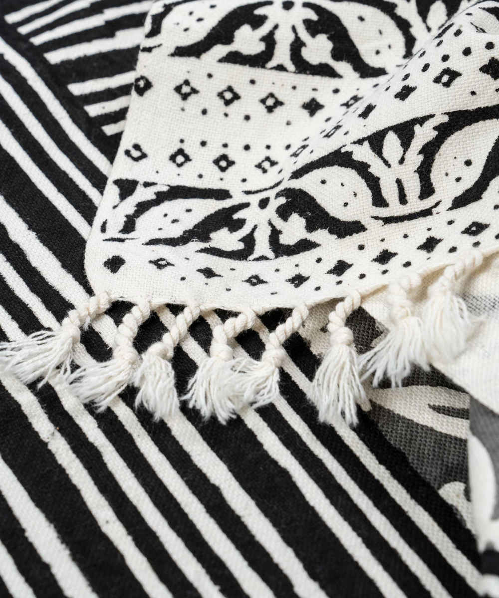 Leinen Tischdecke Blockdruck Modell Khajoo