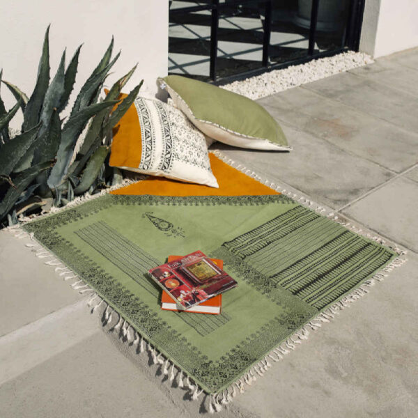 Leinen Tischdecke Blockdruck Modell Khormaloo